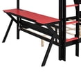 thumbnail image 7 of Mirightone Full over Full Bunk Bed with Two Gaming Desks, Adult Gaming Bunk Bed with Pegboard, Full Gaming Bunk Bed for Gamer, Red, 7 of 7