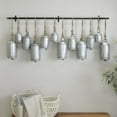 thumbnail image 3 of DecMode Tibetan Inspired Silver Metal Cylindrical Decorative Cow Bells with 12 Bells on Jute Hanging Rope and Metal Rod, 3 of 13