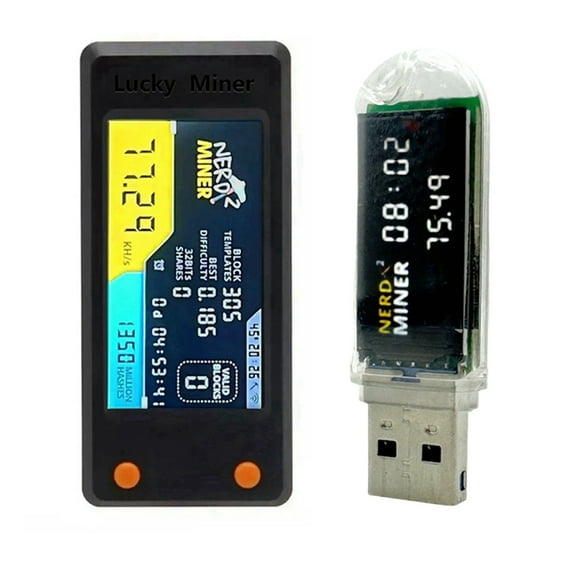 Nerdminer V2 78KH/S BTC Solo Lottery Miner LV03 74KH/S with LCD Display Bitcoin BTC Crypto Miner ASIC Miner Silent Miner
