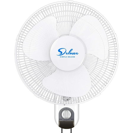 

BaytoCare Simple Deluxe Household Wall Mount Fans 16 Inch Adjustable Tilt 90 Degree 3 Speed Settings 1 Pack White