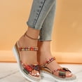 thumbnail image 6 of Ruyang Summer Sandals Platform Slip on Sandals for Women Wedges Slides Bohemia Sandals Flatform Open Toe Beach Sandals, 6 of 9