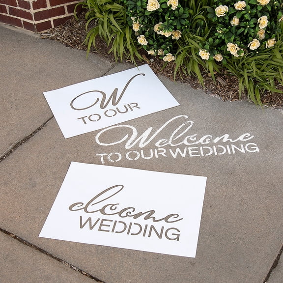 Fun Express Welcome to Our Wedding Sidewalk Stencil Set - 2 Pc