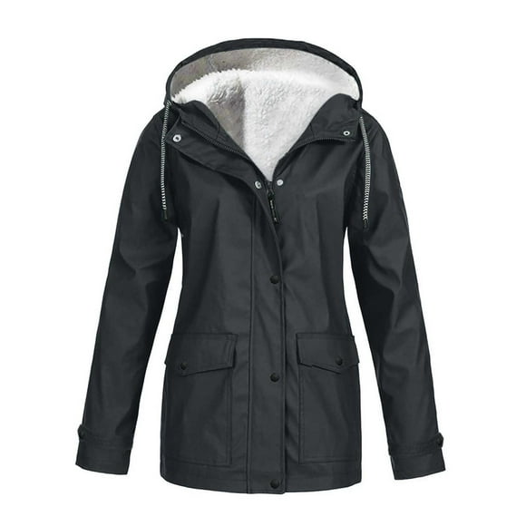 Hooded Woman Jacket Waterproof Rain Coat Windbreaker Outdoor Snow Ski Hooded Dark Gray XXXXL
