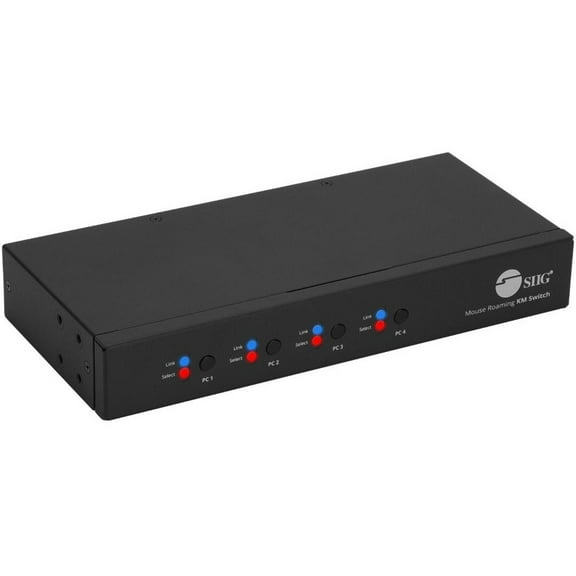 SIIG 4-Port Roaming KM Switch w/USB 2.0 Hub JUSW4311S1