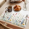 thumbnail image 3 of Placemat Set of 6 Flower Field Placemats for Dining Table Watercolor Wildflower Washable Table Mats for Kitchen and Party Decor Indoor & Outdoor Use, 3 of 8