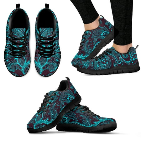 

Luxury Paisley Floral Boho Print Casual Sneakers for Women Lace-Up Brand Design Light Walk Shoes Girls Flats 2022