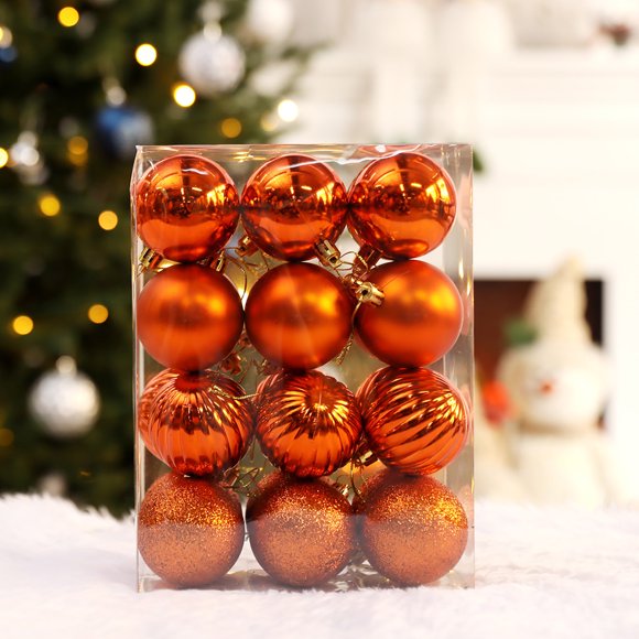 24PCS Christmas Tree Balls Ornaments - Christmas Decorations for Home, 1 Box Christmas Ball Set Christmas Tree Window Display Shopping Mall Decoration Pendant