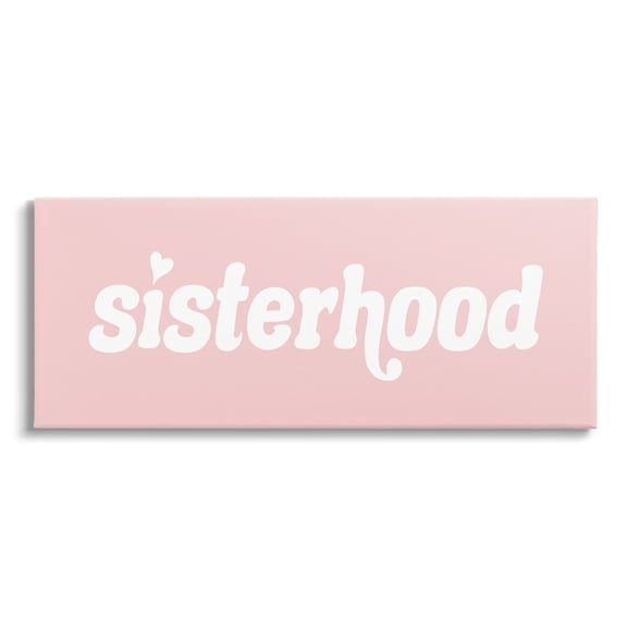 Stupell Industries Sisterhood Pink Typography Casual Girls Text Sign Canvas Wall Art, 24 x 10, Design by Daphne Polselli