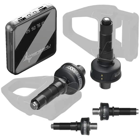 Favero Assioma Duo-Shi Power meter with sensors on both sides compatible with Shimano pedal bodies with Wearable4U PowerBank Bundle