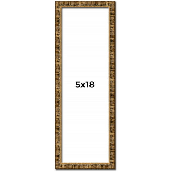 5x18 Frame Gold Solid Wood Picture Frame - Complete Modern Photo Frame Includes UV Acrylic