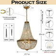 thumbnail image 3 of 4-Light W 18 in. Vintage And Glam Crystal Basket Chandelier in Antique Gold, 3 of 11