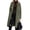 Army Green, variant on Women's Long Lapel Teddy Fleece Coat, Open Front Plush Jacket with Lining & Pockets for Fall Winter