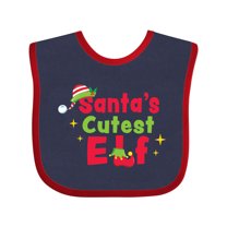Inktastic Christmas Santa's Cutest Elf Boys or Girls Baby Bib