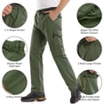 thumbnail image 4 of liyiyiyia Men's Lightweight Hiking Pants Convertible Quick Drying Zip Off Fishing Safari Travel Boy Scout Pants w/Blet, 4 of 11