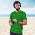thumbnail image 4 of Wukai Green Glitter Print Men's Short-Sleeved Mesh T-Shirt,Quick-Dry Short Sleeve Workout T-Shirt-X-Large, 4 of 8