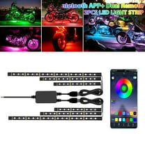 Motorcycle LED Light Strip Kit | 12V Waterproof Flexible Neon Lights for Motorcycles & Bicycles | Multi-Color RGB with App & Remote Control | 8 Dimmable Colors & 16 Modes | IP68 Rated