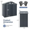 thumbnail image 3 of Costway 6.3' x 3.5' Outdoor Storage Shed with Base Floor 4 Vents Waterproof & Windproof, 3 of 10