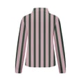 thumbnail image 4 of ShomPort Button Down Shirts For Women Striped Classic Long Sleeve Collared Office Work Blouses Tops (Pink 12), 4 of 5