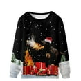 thumbnail image 1 of Pompotops Mode Décontractée pour Hommes Pull de Noël Chandail en Molleton Impression 3D Manches Longues Col Rond Pull Haut Chemisiers en Solde, 1 of 5