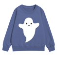 thumbnail image 4 of EnJoCho Playful Print White Hoodie Girls Soft Pullover Halloween Sweatshirt Cute Graphic Casual Streetwear Comfy Tween Lounge Wear, 4 of 7