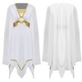 thumbnail image 4 of Aislor Women's Ancient Greek Roman Toga Cape Sleeve Asymmetrical Halloween Tunic Fancy Dress White XL, 4 of 7