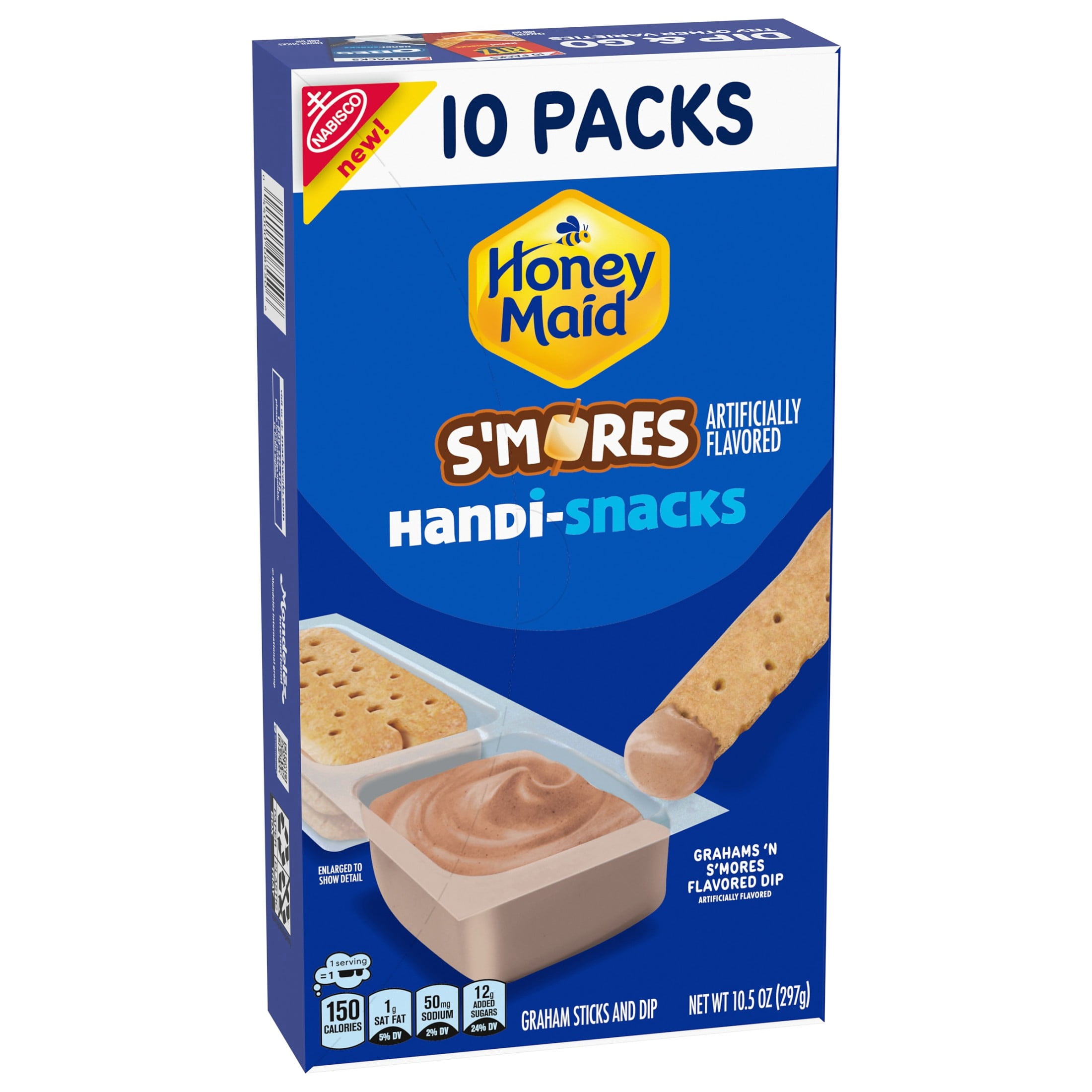 Handi-Snacks Honey Maid Graham Cracker Sticks 'N S'mores-Flavored Dip Snack Packs, 10 Snack Packs