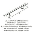 thumbnail image 6 of Amerock Bar Pulls 18-7/8 inch (480mm) Center-to-Center Matte Black Cabinet Pull, 6 of 8