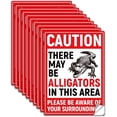 thumbnail image 1 of 10Pcs Caution Alligators May Be in Area Sign Sticker PVC Waterproof Self Adhesive Caution There May Be Alligators in Area Warning Stickers Decal for Business Outdoor 5.1x7.1 Inch, 1 of 8