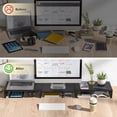 thumbnail image 6 of RTVR Dual Monitor Stand Riser Office Desktop Organizer Stand for 2 Monitors, Adjustable Length & Angle 3 Shelf Extra Long for TV Computer Laptop Black, 6 of 9