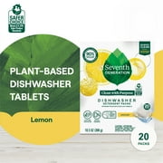 Seventh Generation Dishwasher Detergent Pods, Lemon Scent, 20 Count