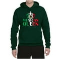 thumbnail image 2 of Wild Bobby Mexican Queen Latin Pride Unisex Graphic Hoodie Sweatshirt, Forest Green, Large, 2 of 5