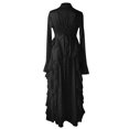 thumbnail image 4 of Women Long Sleeve Half Turtleneck Fall Dress Bohemian Relaxed Fit Maxi Flared Tiered Dress (Black XL), 4 of 5