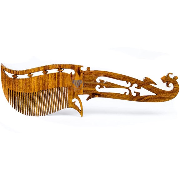 Finely Crafted Handmade Premium Rosewood Combs & Hair Brush | Hair Mustache Tail Beard Brush | Nagina International (Dagger)