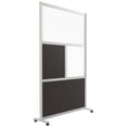 thumbnail image 2 of SpaceMakers 4 Ft Wood Laminate Room Divider – 52" Wide Privacy Partition with Aluminum Frame, 78" High, 2 of 5