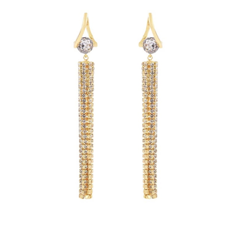 Bow tassel earrings female niche design sense senior temperament ear clip ins st Openpig Clearance Long Tassel Earrings For Female Niche  main image 4
