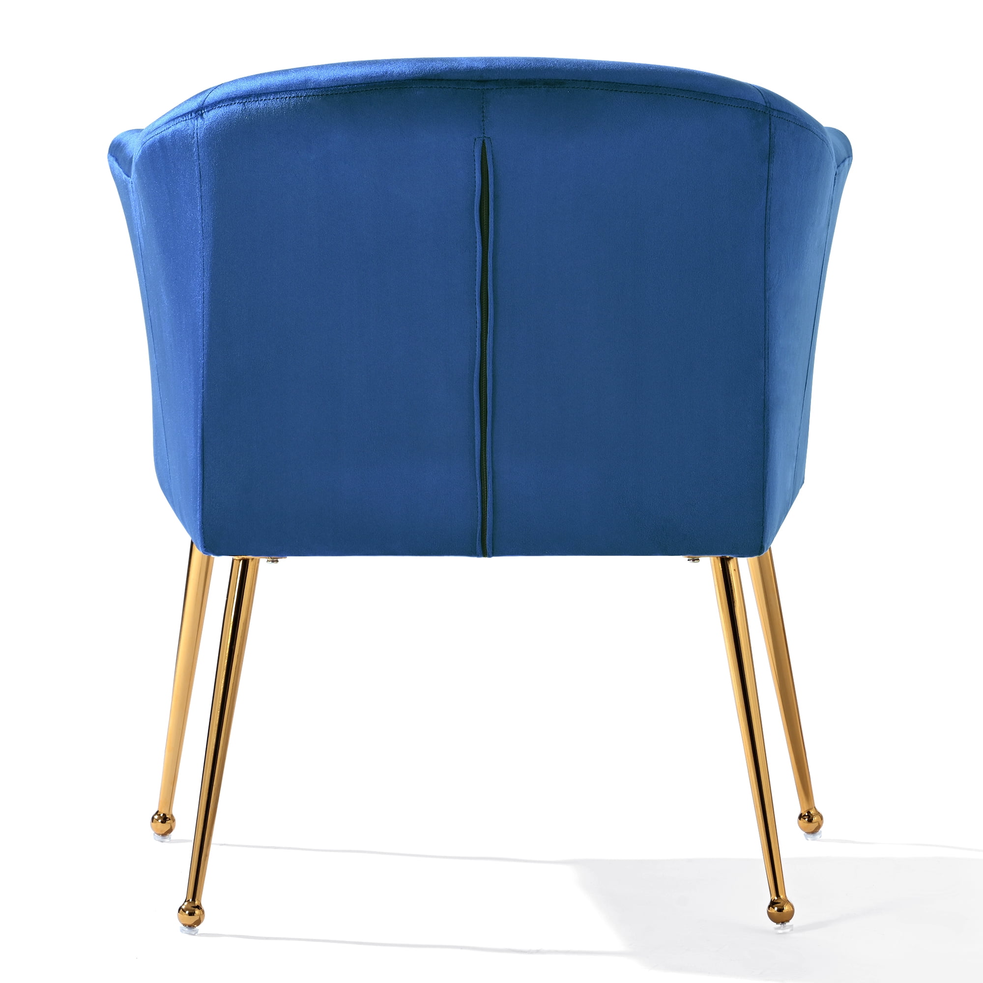 Kadyn Polyester Accent Chair, Modern Armchair with Gold Metal Legs, Single Reading Chair for Living Room, Blue