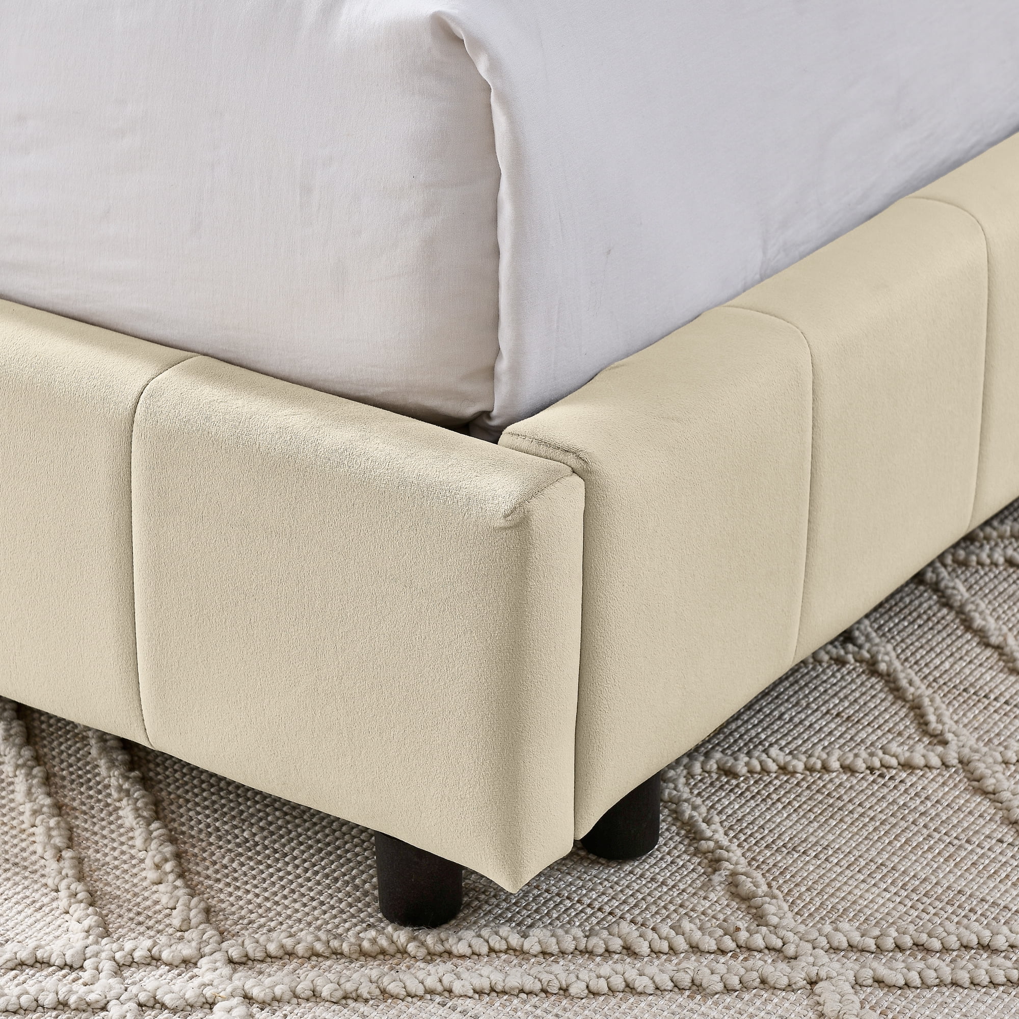 Full Size Upholstered Tufted Bed Frame, Sofa Bed Frame with Comfortable Backrest and Armrests, Full Size Bed for Bedroom, Living Room,Velvet