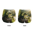 thumbnail image 3 of Yiaed Deep Forest Stone Green Dragon Print Women's Running Shorts with Liner 3 Zipper Pockets Elastic Workout Athletic Gym Yoga Shorts-Large, 3 of 7