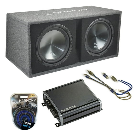 Harmony Audio Dual 12" Loaded Sub Box Vented Enclosure & CXA800.1 Amp Package