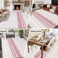 thumbnail image 5 of Pink Purple Striped Area Rugs 8'x10', Washable Small Throw Rugs for Living Room Patio, Abstract Modern Geometric Stripes Indoor Outdoor Rug Non-Slip Low Pile Carpet Runner Reversible Floor Mats, 5 of 8