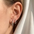 thumbnail image 6 of Apvirren White Gold Plated Hoop Earrings Set for Women, 4 Pairs Small Hoop Earrings with 925 Sterling Silver Post, Hypoallergenic Lightweight Huggie Earrings Jewelry Gift, 6 of 8