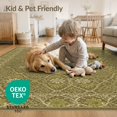 thumbnail image 4 of ODIKA Boho Retro Vintage Border Repeating Geometric Moody Tone Dining for Playroom, Bedroom, Reading Nook, Pet Friendly & Kids Safe Play, 4 of 7