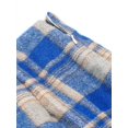thumbnail image 4 of Womens Wool Plaid Mini Skirt Fall Winter High Waisted Bodycon Pencil Skirt Colorful Blue XXL, 4 of 6