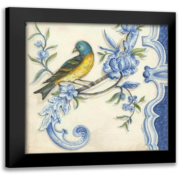 McRostie, Kate 12x12 Black Modern Framed Museum Art Print Titled - Chinoiserie Aviary II