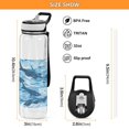 thumbnail image 3 of Sharks Sea Sports Water Bottle Portable Travel Mug 32oz BPA Free Leak Proof Straw Transparent Tritan for Gym Yoga Cycling Camping, 3 of 7