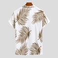 thumbnail image 2 of Camisas Vaqueras Para Hombre Manga Larga Camisa de manga corta con cuello vuelto y estampado informal de verano para hombre (Gold, XXL), 2 of 7