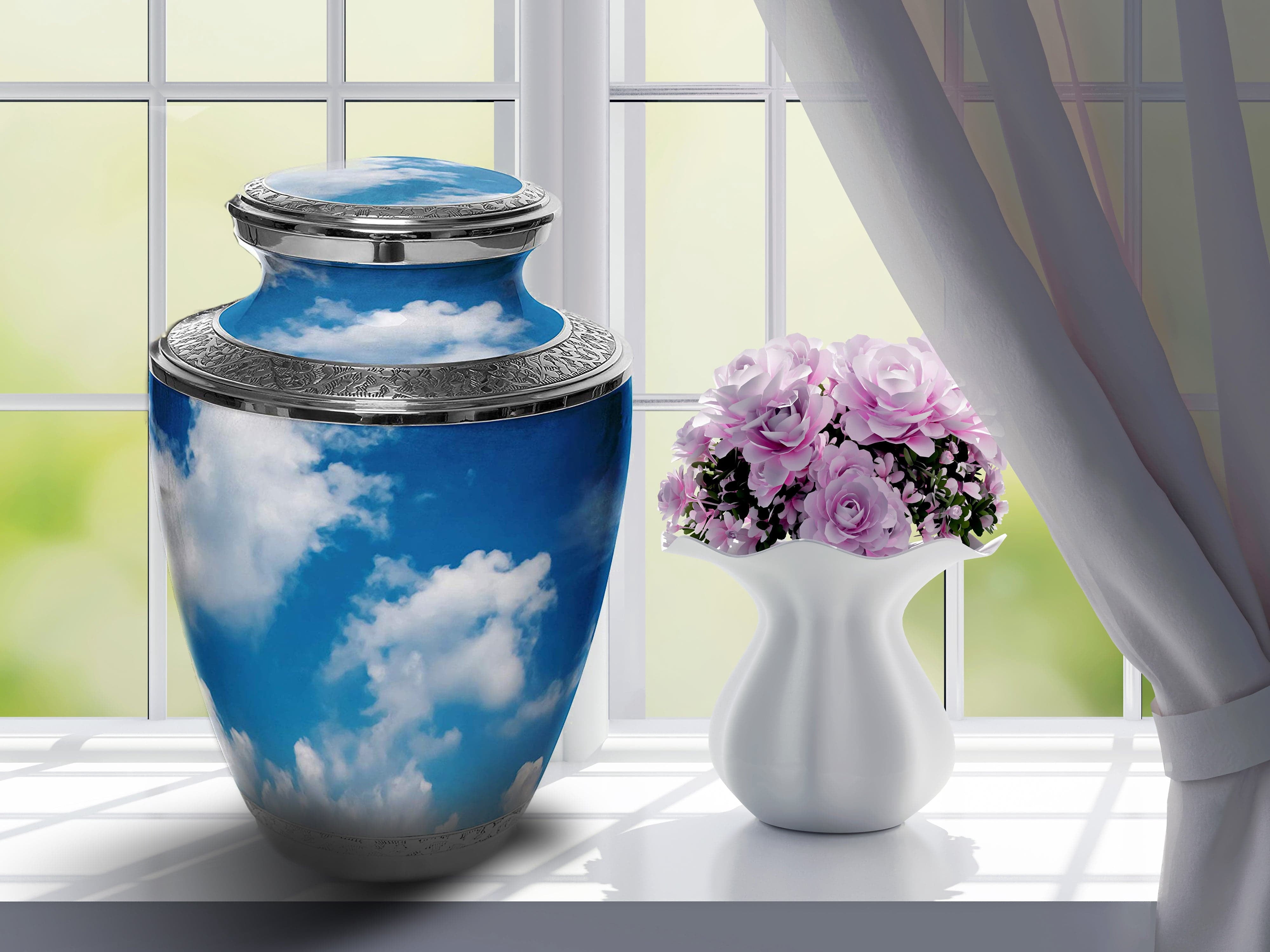 Heavenly Clouds Urns for Cremation Ashes Large Urn XL or Small Keepsake Urns for Human Ashes & Urns for Human Ashes for Home or Burial Small Urns for Human Ashes