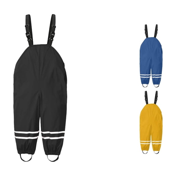 VOUZZA Kids One Piece Rain Suit Waterproof Outdoor Bib Overalls Lightweight Rain Gear for Children Weather Resistant Jumpsuit Pack