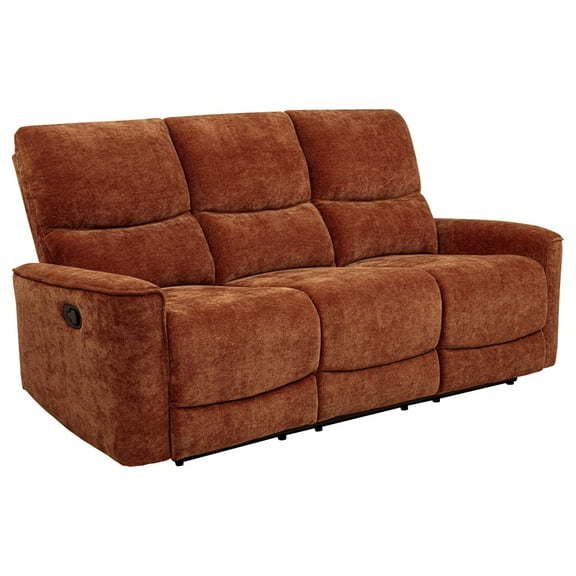 Coaster Navarro Upholstered Chenille Reclining Sofa in Burnt Orange