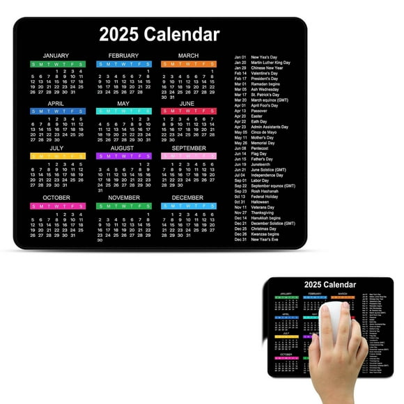 Big Savings! Dapesuom 2025 Calendar Mouse Pad Computer Mousepad With Stitched Edges For Wireless Mouse Waterproof Mouse Mat With Non-Slip Rubber Base Ergonomic Mouse Pads